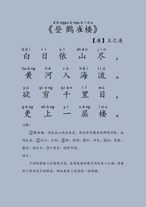 登鹤雀楼告诉我们的道理是什么呢 学类资讯 登鹤雀楼告诉我们的道理是什么呢 学类资讯